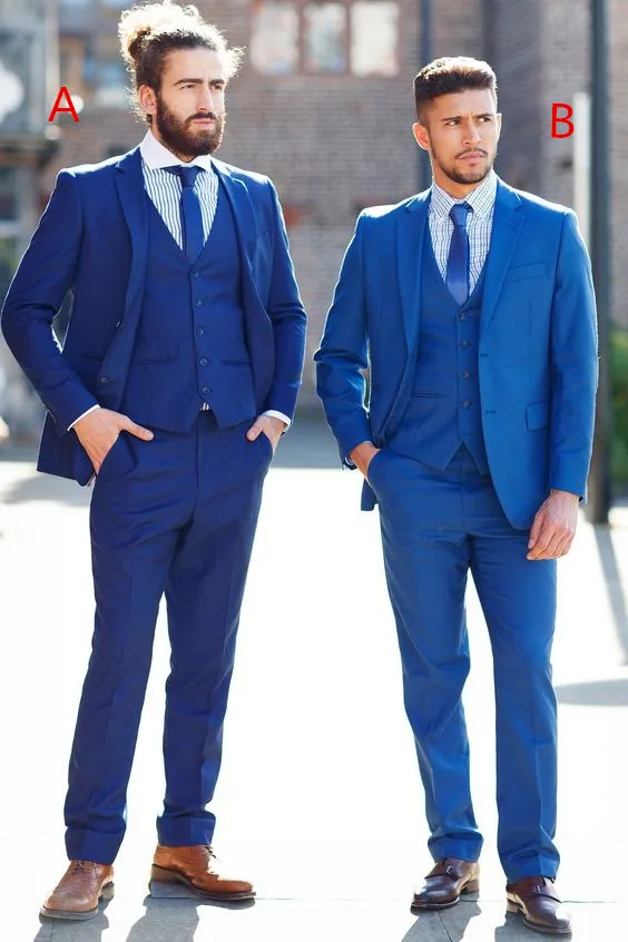 2017 Latest Coat Pant Designs Navy Blue Wedding font b Men b font font b Suit