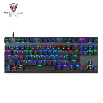 

Motospeed K82 87 Keys USB Wired Mechanical Keyboard RGB LED Backlight Gaming Keyboards For Computer Notebook E-sports Gamer
