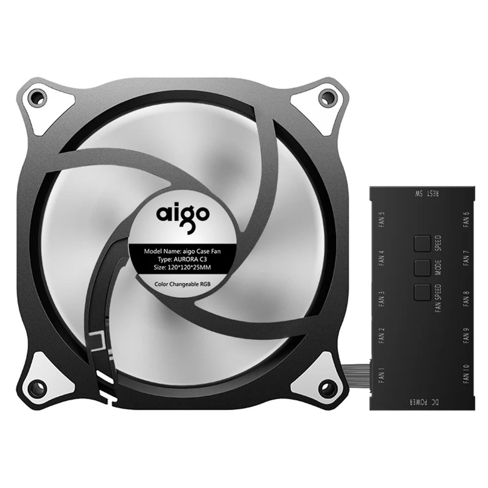 Aigo C3 3 упак. кулер для процессора с RGB пультом 120 мм 12в Вентилятор тауэра CPU ПК