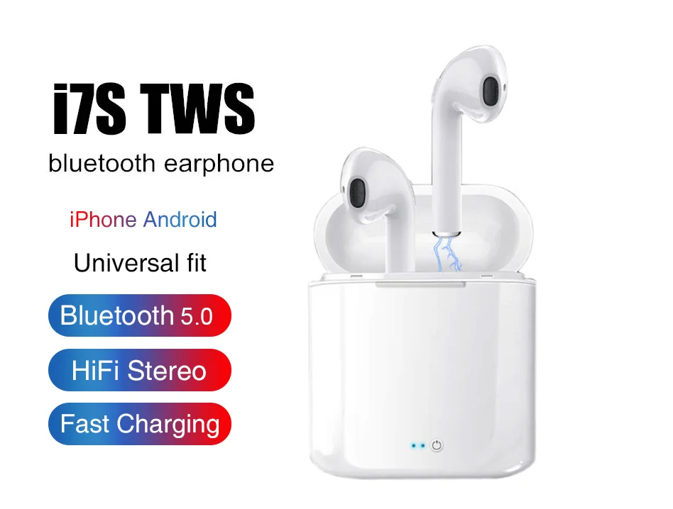 

i7s TWS Sport Bluetooth Headset with Stereo Wireless Microphone Wireless Headset Earphone for iPhone X Smart Phone Huawei Xiaomi