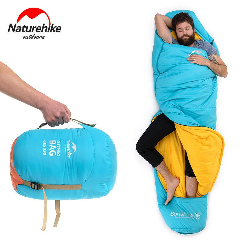 

Nature hike Spring Autumn Outdoor Camping Hiking Mummy Cotton Sleeping Bag Splicing Single Waterproof Wearable Comfortable
