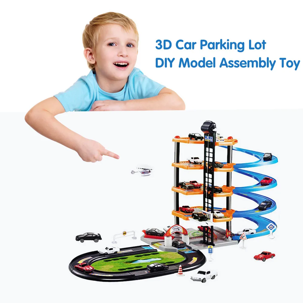 

DIY Track Car Racing Track Toy 3D Car Parking Lot Assemble Railway Rail Cars Toy Diecasts Model Toy Vehicles for Children Gifts