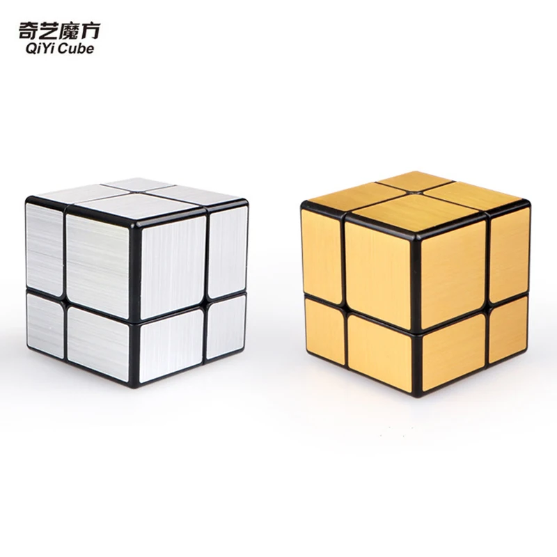 

Mirror 2x2x2 Speed Cube Magic Cube Qiyi Mirror Blocks Magic Cube Puzzle cubo magico Toys For Children Kids - Black + Silver