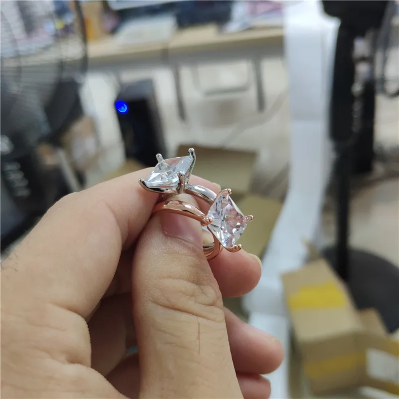 Gold Color Wedding Stone Ring Couple Lover Mood Ring Silver Color Rings for Women Minimalist Jewelry Anillos Mujer E5N678