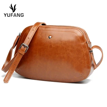 

YUFANG Cowskin Ladies Crossbody Bag Double Chain Women Messenger Bag Sweet Leather Female Shoulder Bag Mini Shopping Bag