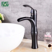 FLG Basin Faucets Modern ORB Bathroom Faucet Waterfall faucets Single Hole Cold and Hot Water Tap Basin Faucet Mixer Taps 526 black basin faucets modern style bathroom faucet deck mounted waterfall single hole mixer taps both cold and hot water crane9273