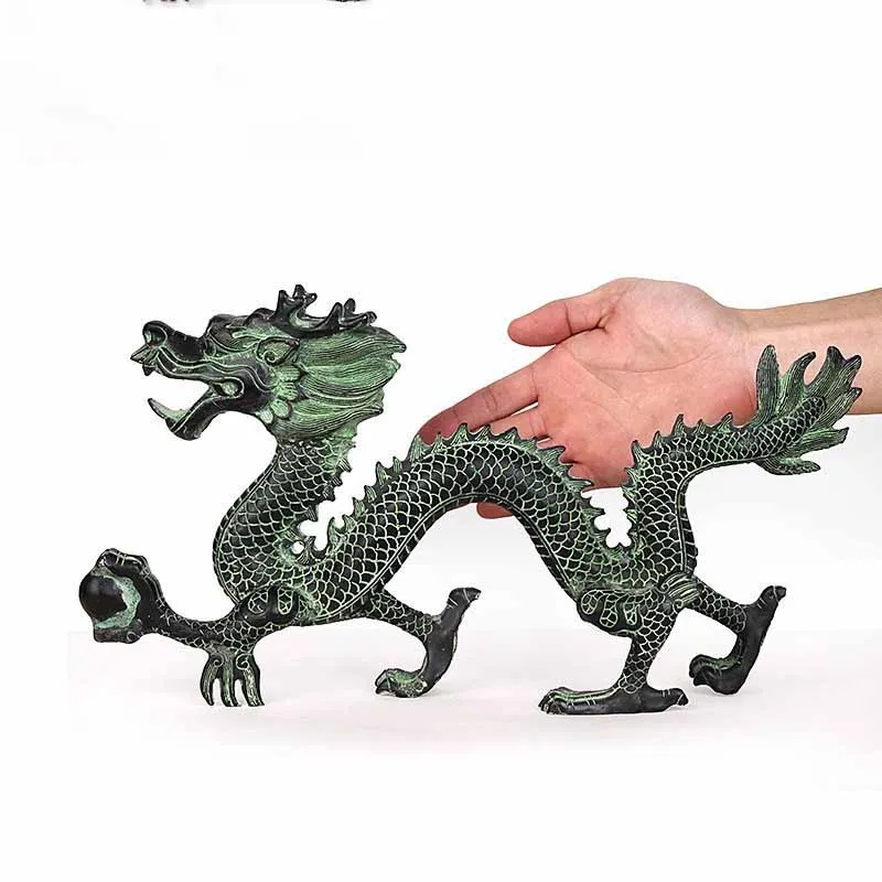 Billige Feng Shui bronze drachen fang perlen ornamente glück hause handwerk dekorative kunst