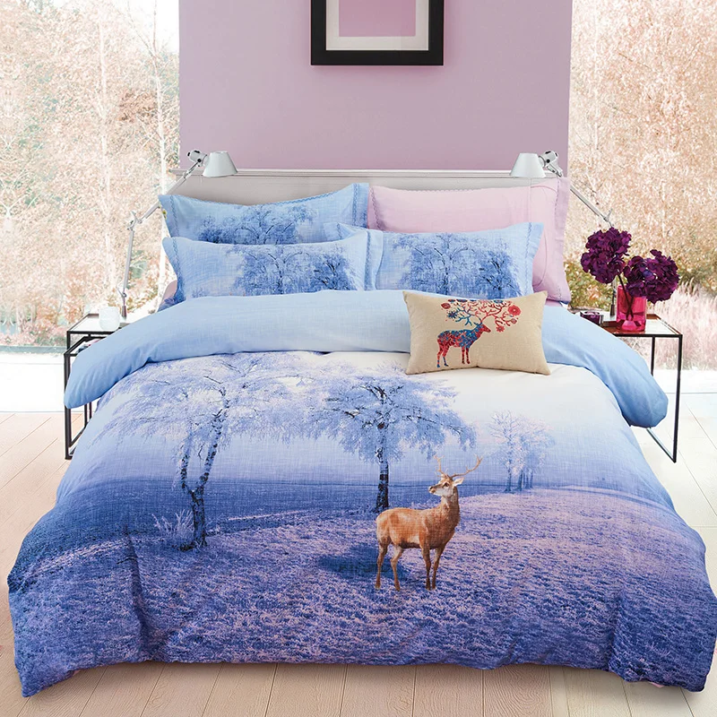 2017 جديد شجرة الفراش مجموعة المفرش يحدد المنسوجات المنزلية ملاءات السرير القطن حاف الغطاء شقة بالغين نوم السرير مجموعة juegos