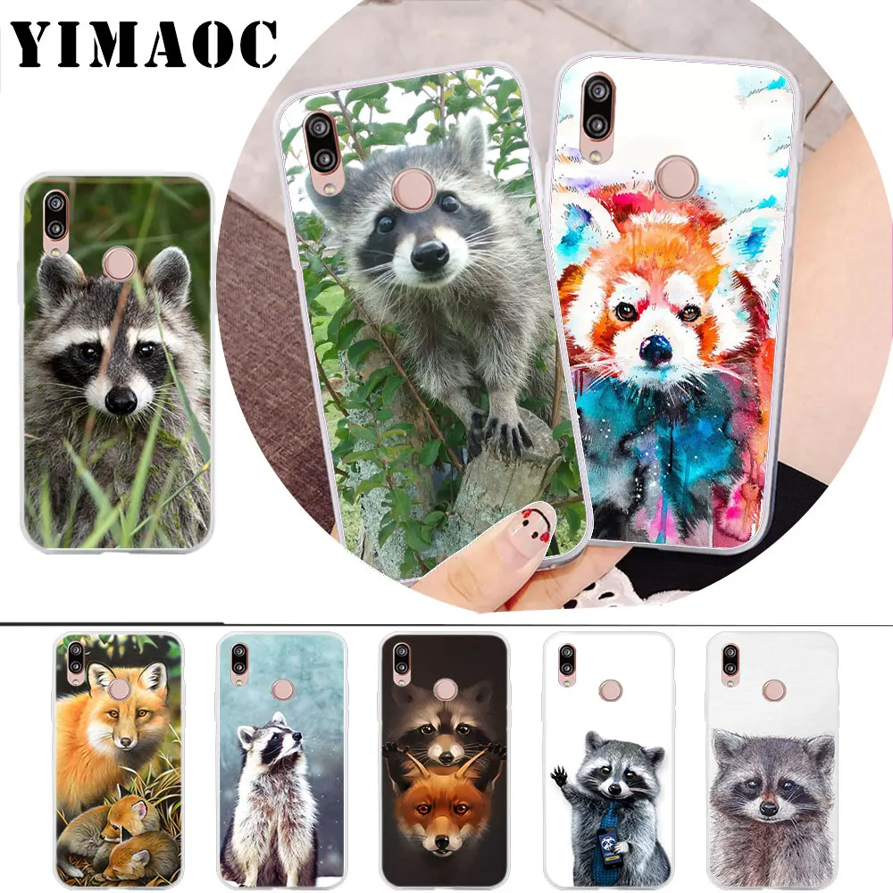 

YIMAOC Raccoon red panda fox Soft Case for Huawei Honor 8 8X 8C 9 10 lite 6A 7A Pro 7C 7X Cover