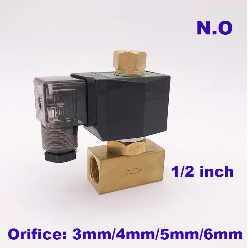 2 Way нормально открытый прямого действия латунь небольшой газовый мини электромагнитный клапан без 1/" BSP 220 В 3 мм/4 мм/5 мм/6 мм/8 мм NBR клапан для воды
