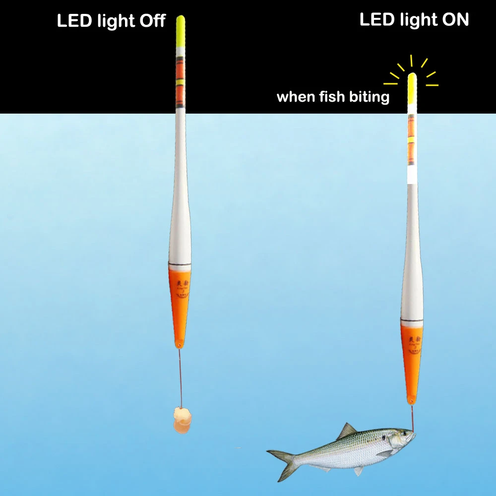 3Pack Smart Fishing Float LED Light Automatic Alarm Night Electronic Fishing