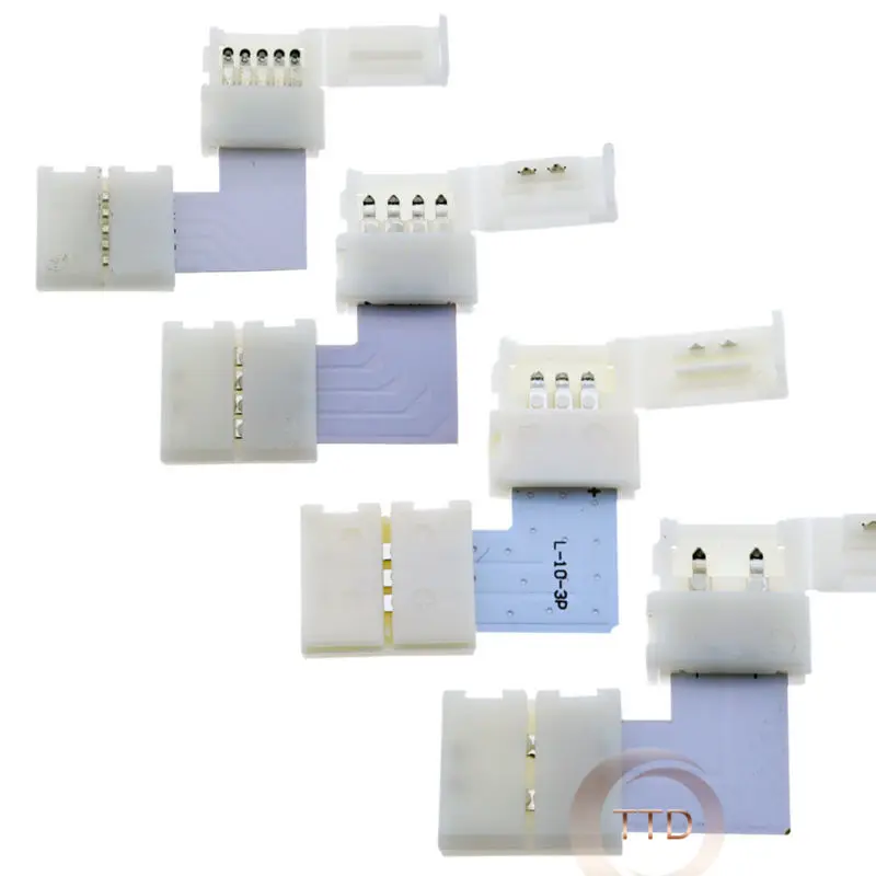 

2pin 3pin 4pin 5pin 8mm 10mm 12mm L Shape LED Connector For connecting corner right angle 3528 2812 5050 RGB rgbw LED Strip