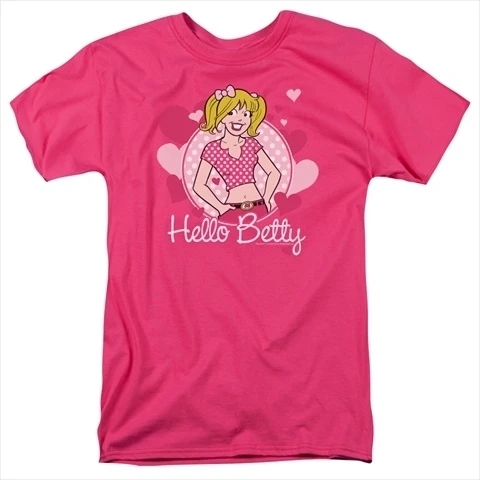 Archie Comics-Hello Betty - Short Sleeve Adult 18-1 Tee Hot Pink - Small (1)