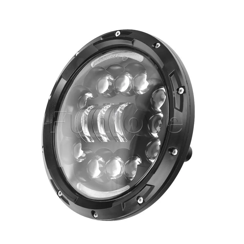 7 Inch Motorcycle LED Headlight Angle Eyes with Turn Signal Halo DRL for Harley-Davidson Daymaker Jeep Wrangler  (4)
