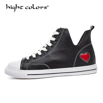 

Women Basic Flats Shoes Genuine Leather Soft Comfortable Ladies Casual Shoes Boat Women high-top Flats Shoes Women