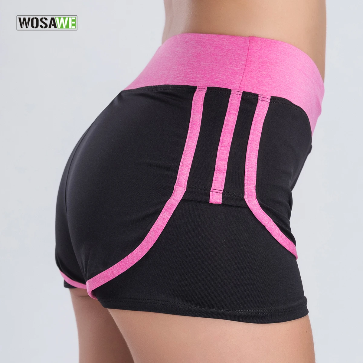 WOSAWE Women Running Shorts Female Loose Pink Sports Fitness Cotton Gym
