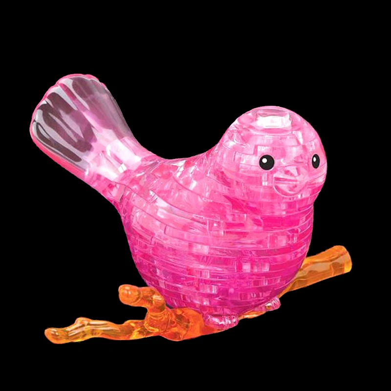 

DIY Funny Pisces Bird 3D Crystal Puzzles with color lights 50pcs best toys for children