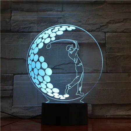 Спальня Декор Led Night Light Sport Play Golf 3d Иллюзия Светодиодная Настольная Лампа Сенсорный