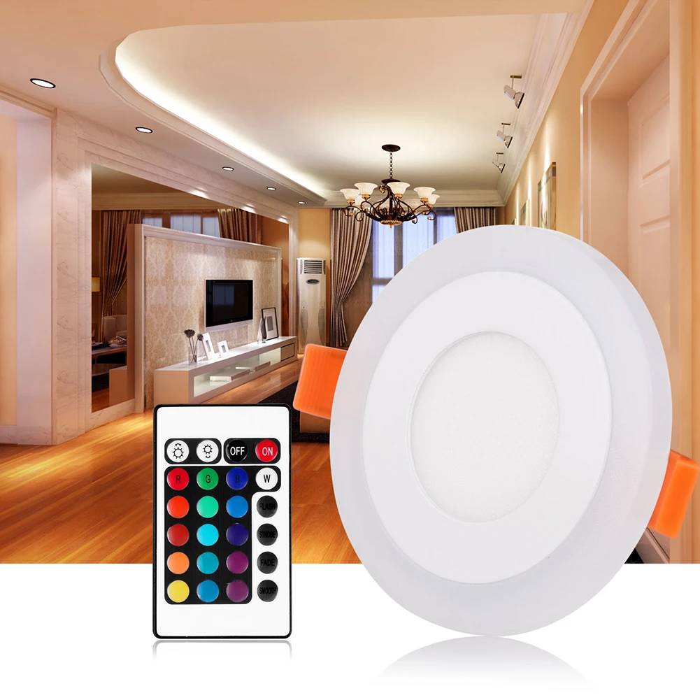 TSLEEN современный RGB потолочный светильник RGB+ холодный белый+ теплый белый умный светодиодный светильник современный потолочный светильник для гостиной - Цвет корпуса: Recessed Round