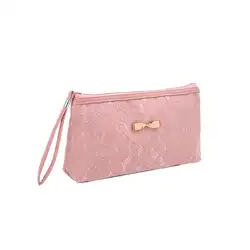 Новая высококачественная Нейлоновая Сумочка для макияжа модная кружевная Цветочная Мини Портативная сумка для макияжа Туалетная сумка