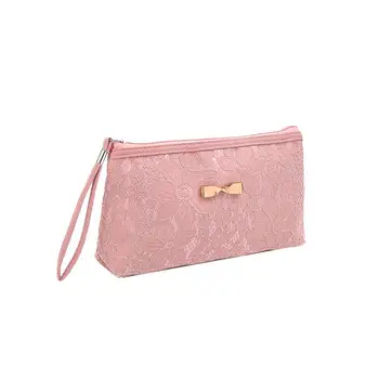 

New High Quality Nylon Makeup Bag Fashion Lace Flower Mini Portable Makeup Pouch Toiletry Bag Cosmetic Bag Pouch Organizer Case