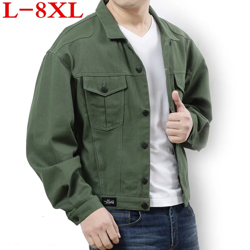 2018 new plus size 8XL 7XL 6XL 5XL 4XL 3XL spring classic denim brand clothing casual men jean jacket coat male Student | Мужская одежда