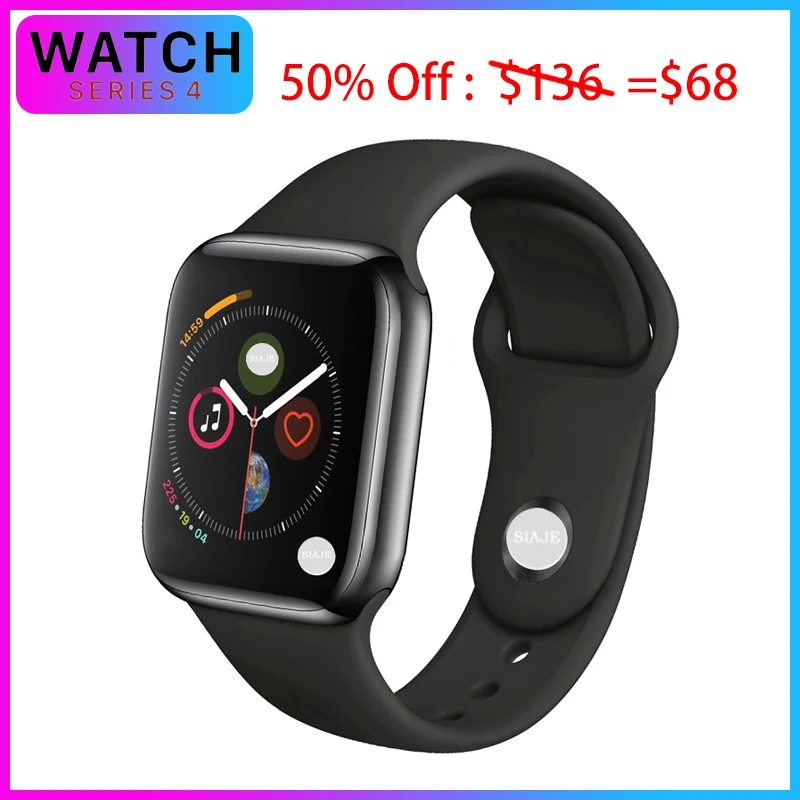 

IWO 8 Plus 44mm Bluetooth i Smart Watch Series 4 1:1 SmartWatch for iOS Android Heart Rate ECG Pedometer Upgrade support hebrew