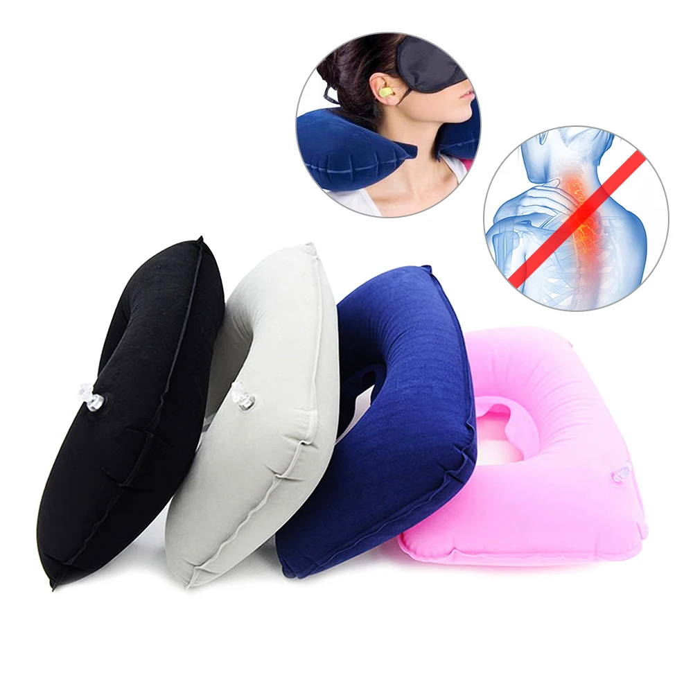 

DIDIHOU 1 Pc Inflatable Pillow Air Cushion Neck Rest U-Shaped Compact Plane Flight Travel Pillows Home Textile Drop Shipping