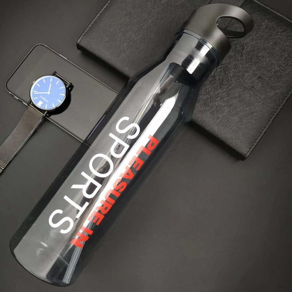 750ML Simple And Stylish Plastic Cup Sports Bottle With Straws Plastic Space Fitness Outdoor Sports Climbing Water Cups