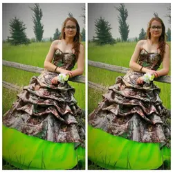 Поле страна Милая охота на Камо модные бальное платье свадебное платье Зеленый Тюль Юбка Свадебные платья со шнуровкой сзади 2019 г