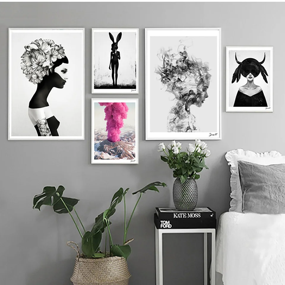 

Abstract Characters Poster Girl Painting Canvas Print Figure Wall Art Nordic Style Modular Picture Bedroom Home Decoration