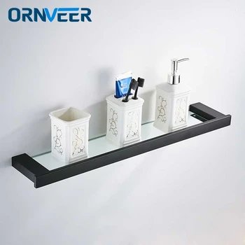 

Stainless SteelBathroom Shelves 50CM Length for Single Layer Glass and Modern Desgin Bathroom Improvement Bathroom Accessories