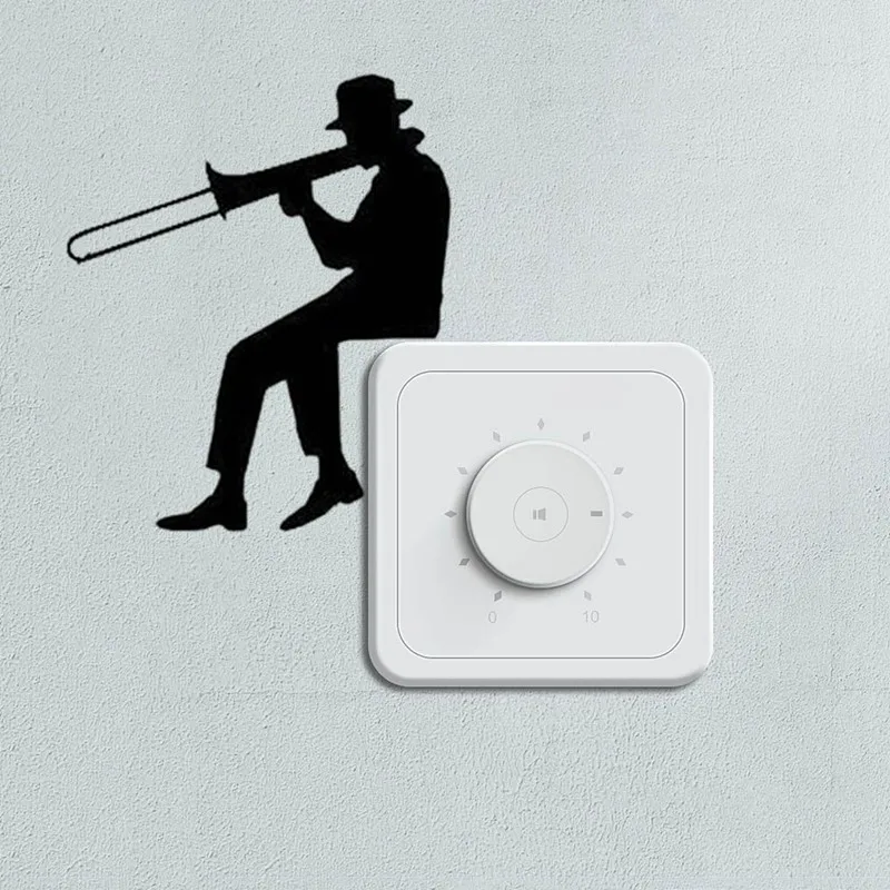 

Horn Switch Wall Sticker Man Playing Trombone Silhouette Light Switch Sticker Music Wall Stickers Home Decor