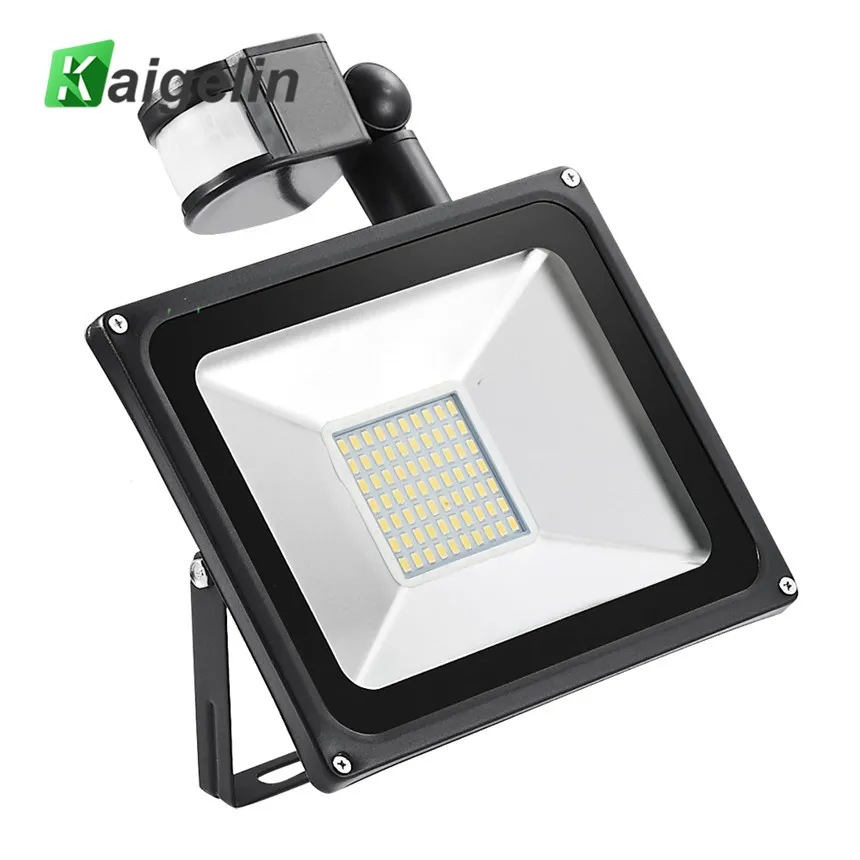 

4PCS Kaigelin Sensor LED Flood Light 50W 220V SMD5730 5500LM Infrared Sensor LED Spotlight Outdoor Lighting Induction Floodlight