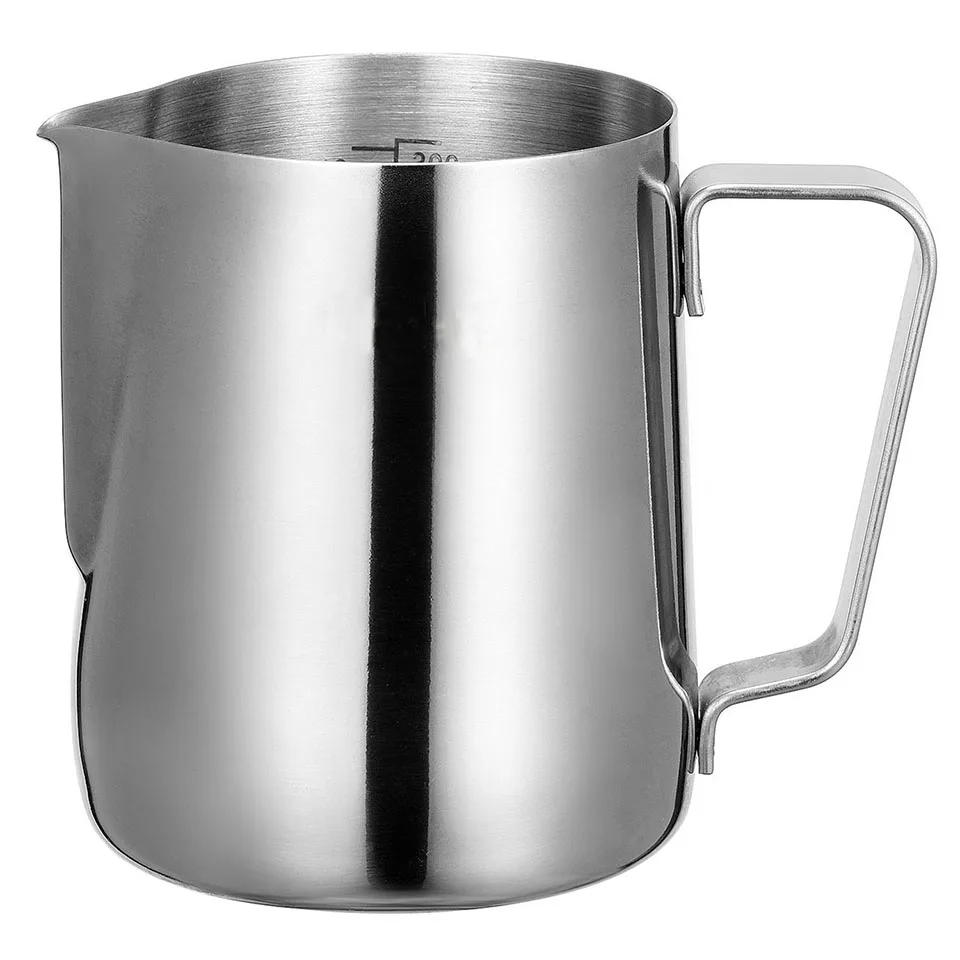 FINDKING Stainless Steel Frothing Pitcher Milk Pitcher 10 oz with Measurement Marks,Perfect for Espresso Machines, Milk Frothers