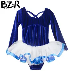 Bazzery Обувь для девочек Балетные костюмы одежда синий вуаль Балетные костюмы Танцы платье девочки; дети детей празднование этап Одежда для
