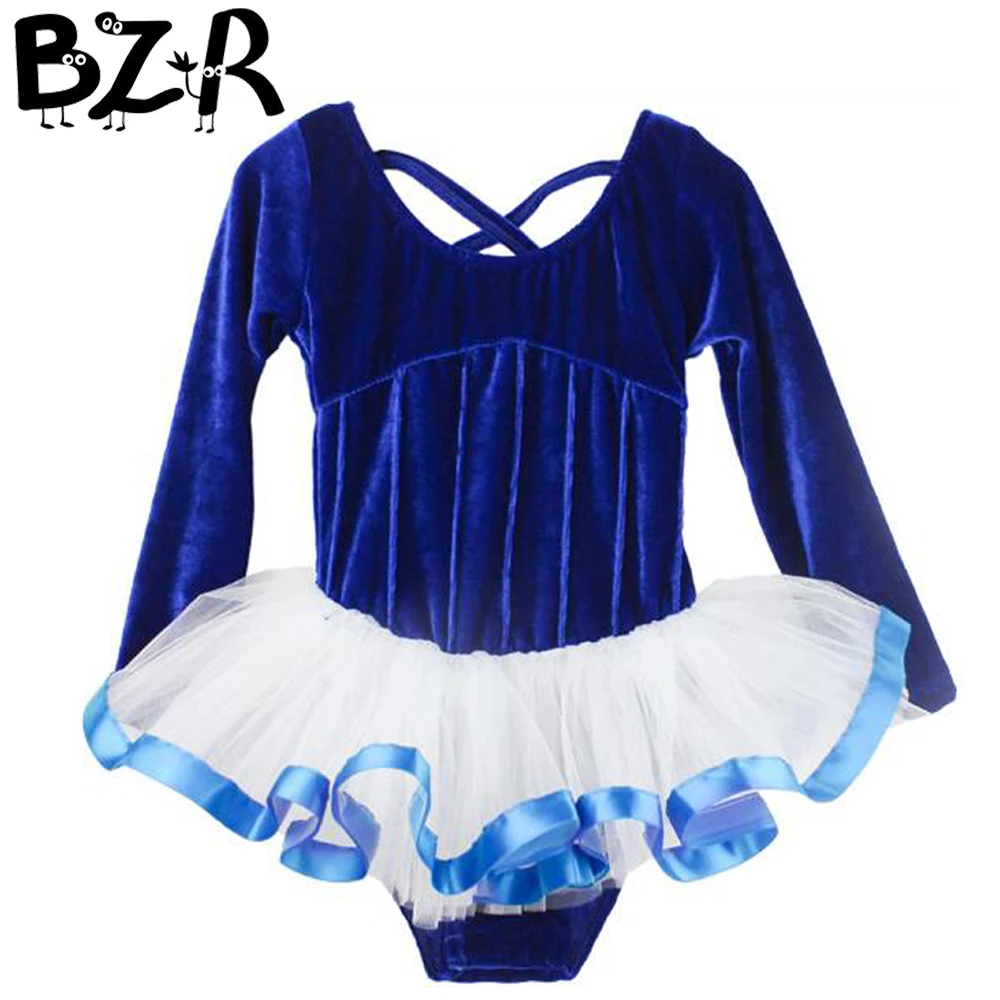 Bazzery Girls Ballet Clothes Blue Veil Ballet Dancing Dress of Girl