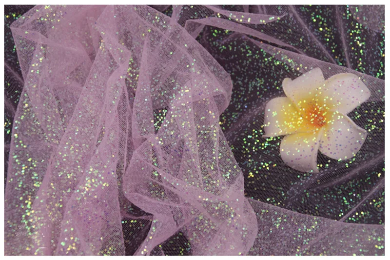 Ширина 150 см блестящая разноцветная ткань Тюль Марля органза сетка для сада Свадьба День Рождения вечерние украшения для дома - Цвет: pink