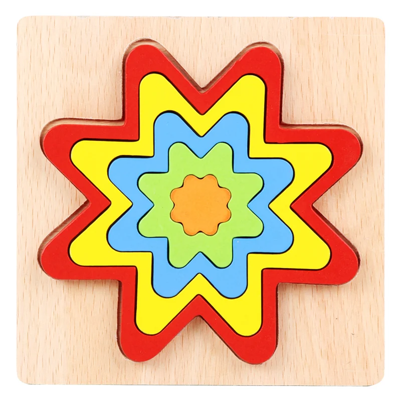 Геометрическая форма Эрудит деревянные головоломки цвет познание Развивающие игрушки DIY Монтессори головоломки игра для детей подарки на день рождения - Цвет: ZMP092-04