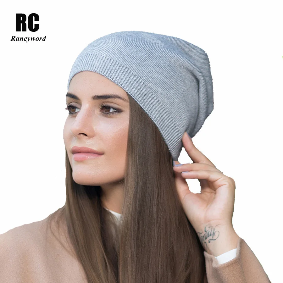 

[Rancyword] Spring and Autumn Women's Winter Beanies Skullies 2017 New Arrival Popular Hats Knitted With Wool Cap Gorros RC1217