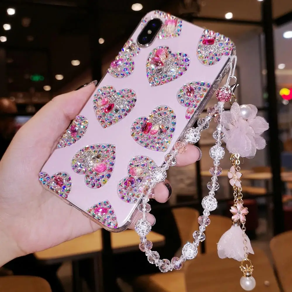 Роскошный чехол с кристаллами в виде сердца для iPhone 11 pro iphone XS Max X XR 8 7 6 plus подарок