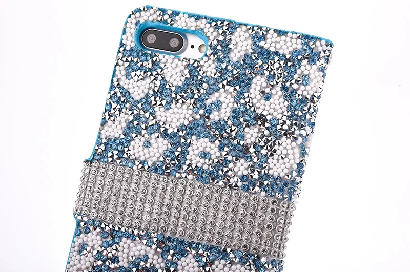 Leopard diamond rhinestone leather case iphone 6 6s 7 8 plus (31)