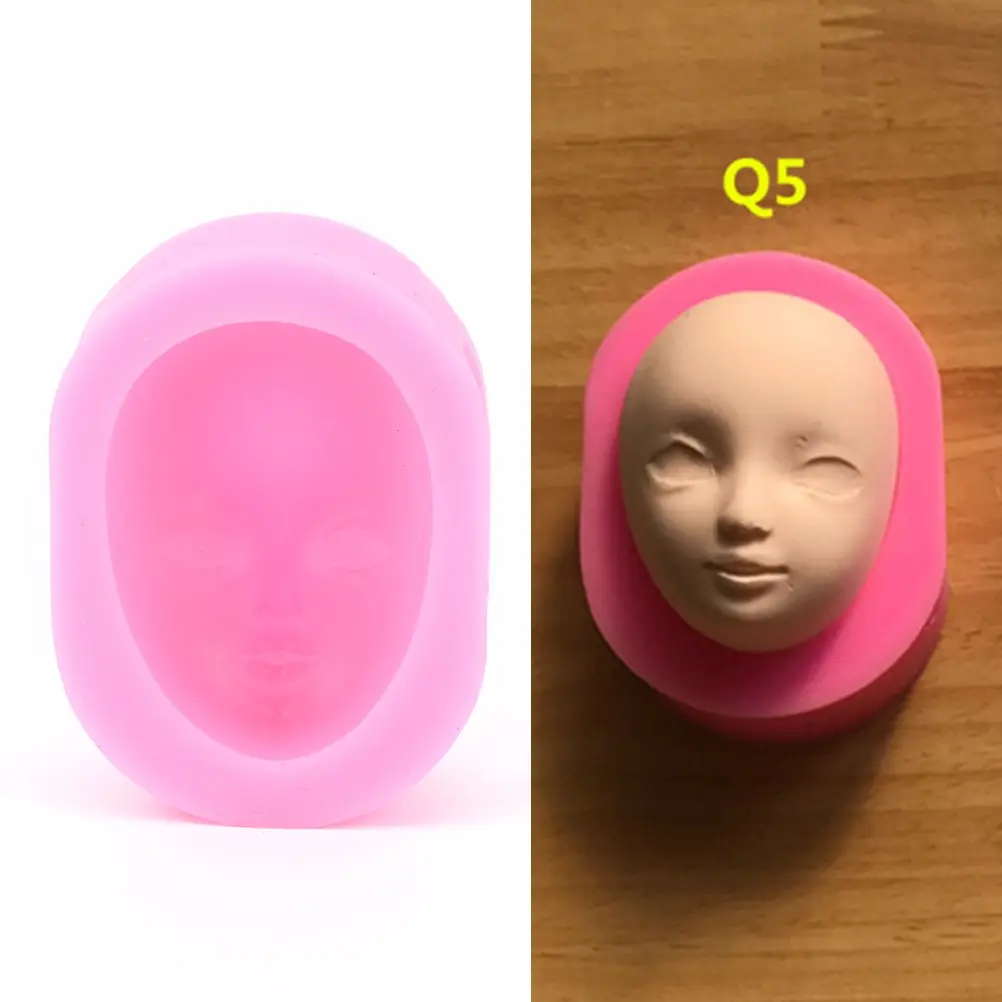 1 шт Baby Face Girl Head шоколадная силиконовая форма для украшения торта инструменты Полимерная глина-смола - Цвет: Q5
