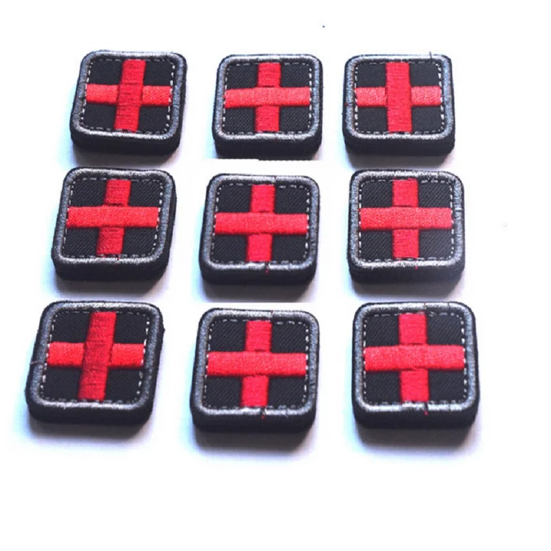 Magic stick 3D Embroidery patches hook and loops punisher/Mini red