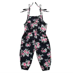 Pudcoco/Детская дунгари для девочек; летняя одежда; комбинезон; комбинезоны с цветочным принтом