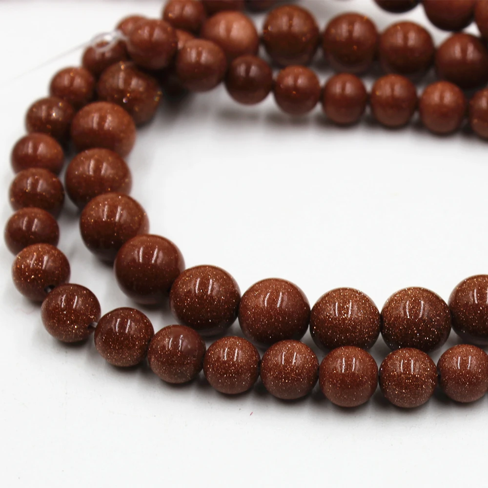 

Natural Gold Sand Stone Beads Loose 4mm 6mm 8mm 10mm 12mm beads DIY making