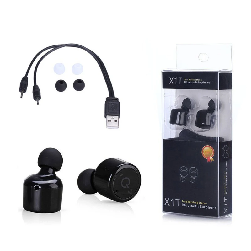 

X1T Mini Invisible Twins True Wireless Bluetooth Earphones CSR 4.2 Handsfree Earbuds for iPhone 7 Plus,Samsung S6 Xiaomi P25