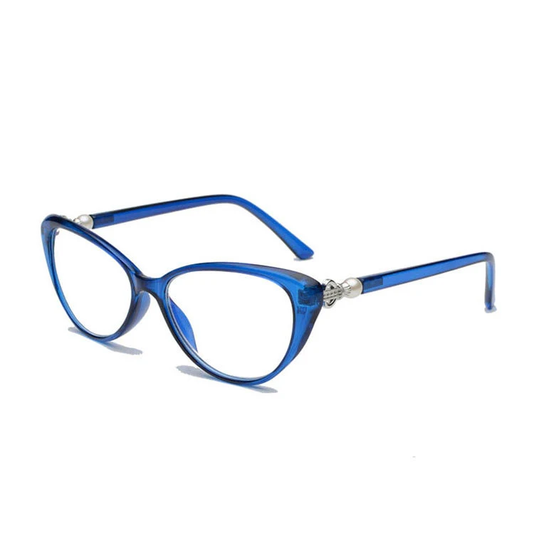 Zilead, дамские очки кошачий глаз, анти-синий светильник, очки для чтения, женские, жемчужные, прозрачные, полимерные линзы, пресбиопические очки для женщин, очки - Цвет оправы: royal blue