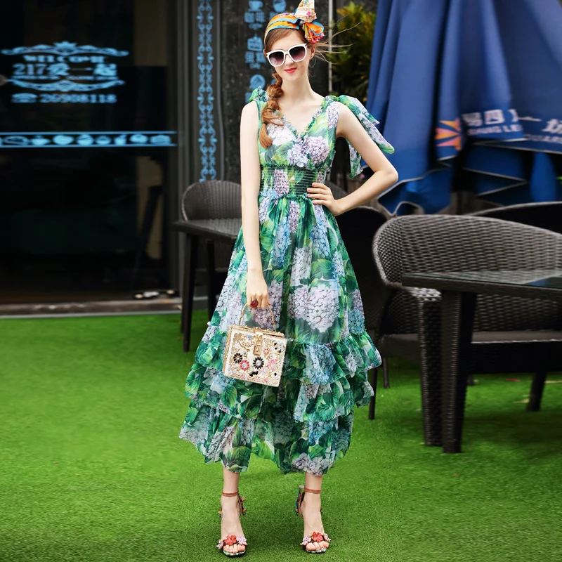 XF Nieuwe Winkel Speciale Hoge Kwaliteit Fashion Designer Maxi Jurk Strand HolidayWomen'S Tiered V-hals Elastische Gedrukt Lange Jurk XF Nieuwe Winkel Speciale Hoge Kwaliteit Fashion Designer Maxi Jurk Strand HolidayWomen'S Tiered V-hals Elastische Gedrukt Lange Jurk