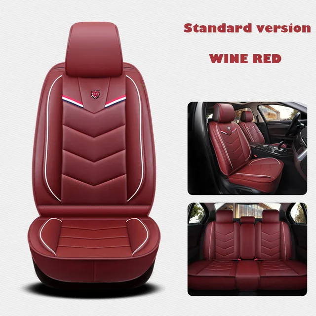 Red Кожаные универсальные чехлы для автомобильных сидений для honda pilot spirior stream urv ur-v vezel xrv xr-v - Название цвета: Red